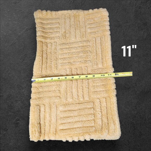 Vintage Mustard Gold Plush Pillow Cover Rectangle Retro 70s Mod Yellow MCM Zip - Picture 5 of 5